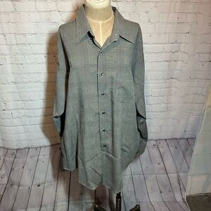 Mens Vintage 90s John Henry Long sleeve dark academia Plaid button up Shirt